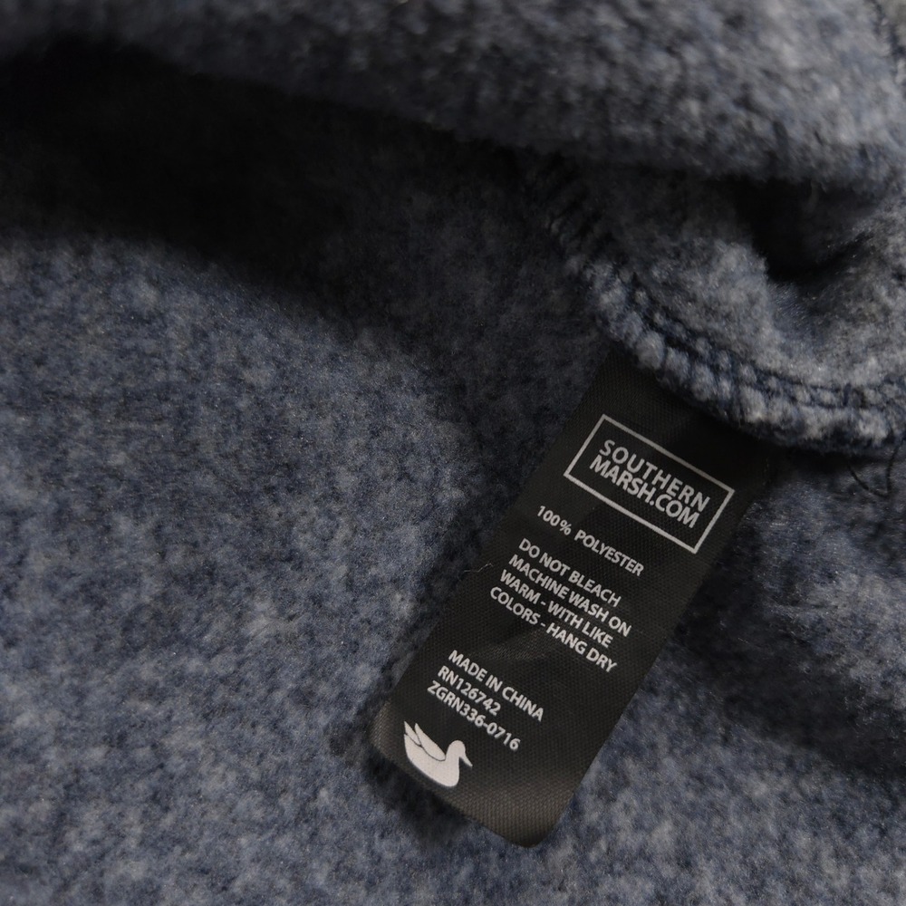 Southern Marsh Cascade Herringbone Pullover Mens L Washed Navy Fleece Sweater - Picture 8 of 8